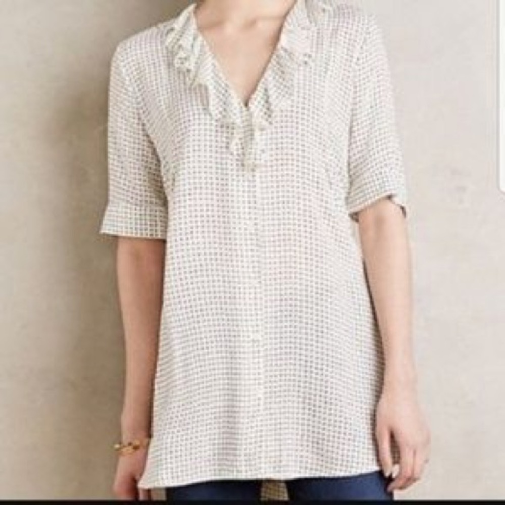 Anthropologie Cream Top